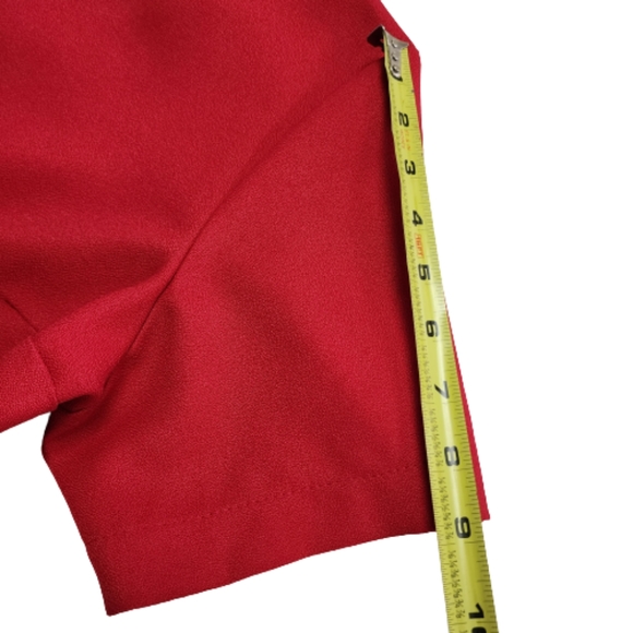 Vintage Hanes Signature Collection Short Sleeve Red Light Polyester Midi Dress ♥ - Picture 4 of 8